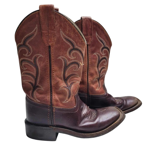 3692 Old West Cowboy Boots Square Toe Boy's 13 - Picture 1 of 6
